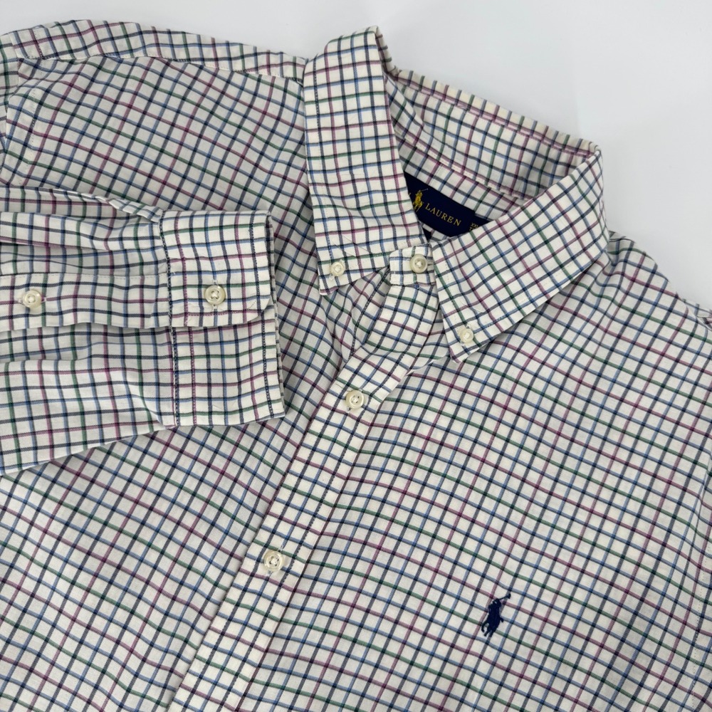 Ralph Lauren Mens Slim Fit‎ Check Button Down Shirt Long Sleeve XXL